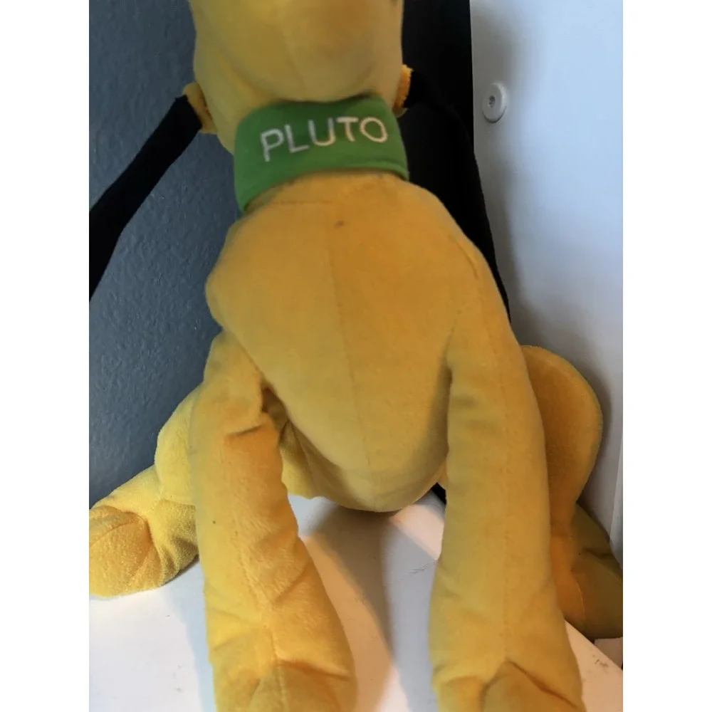 Disney Pluto Dog Plush Stuffed 11in Just Play Green Name Collar Mickey Mouse
